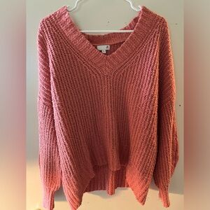 Knotted v neck sweater